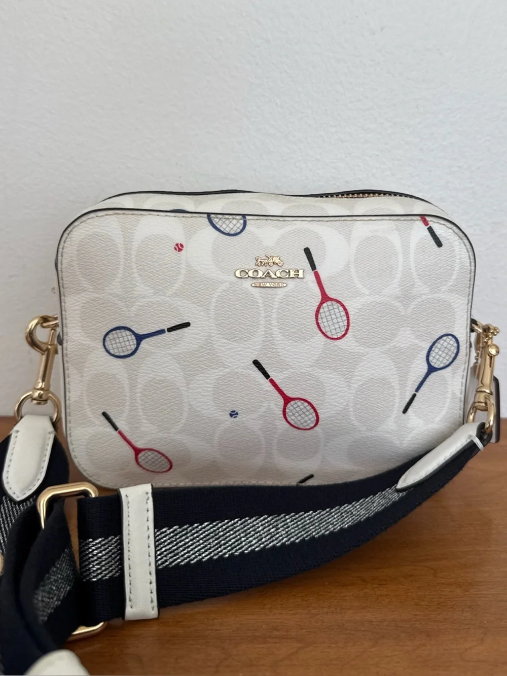Coach Leather Camera Crossbody Bag Tennis Rackets
